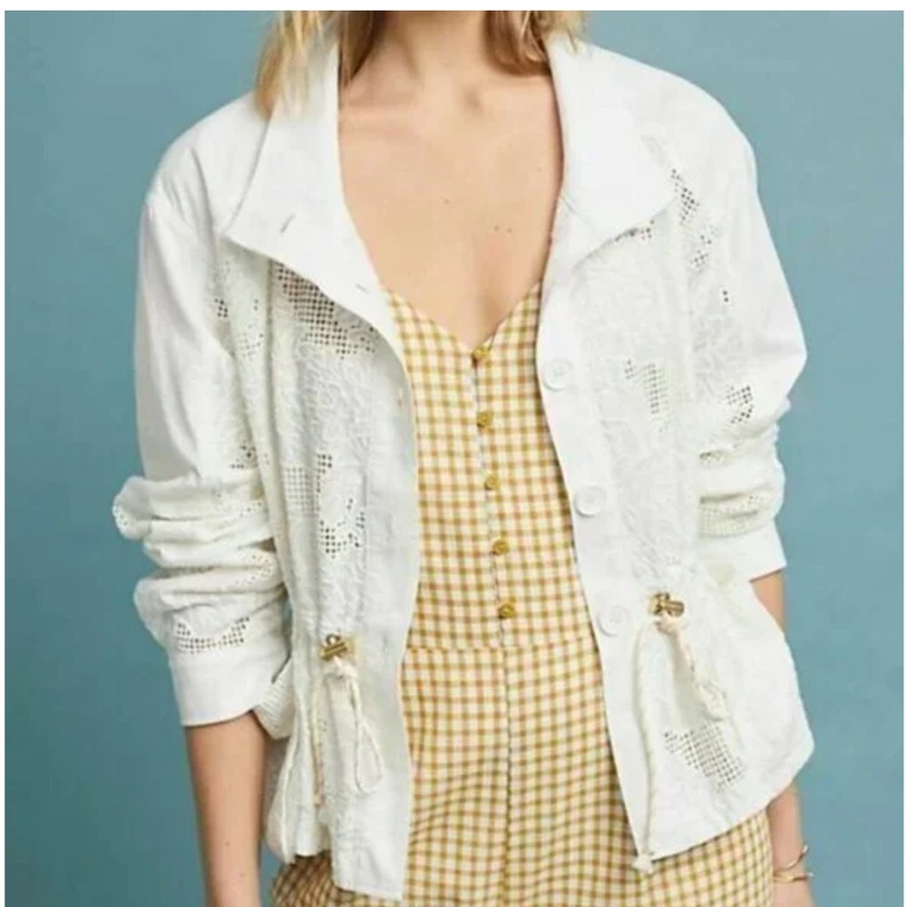 NWT Anthropologie white lace jacket